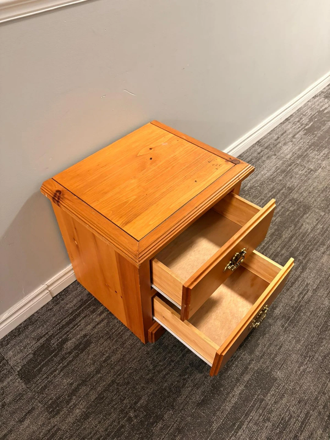 Wooden 2-Drawer Bedside Table - photo 2