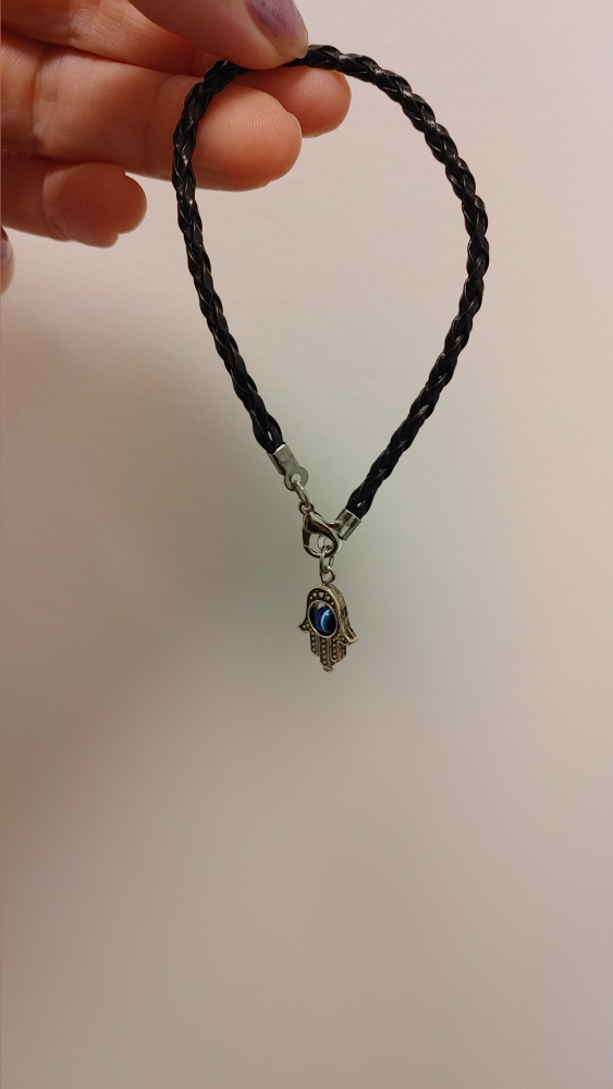 Handmade Braided Bracelet with Hamsa Charm - photo 4