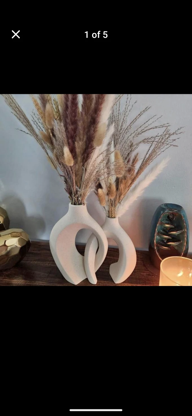 Set of 2 Modern White Ceramic Vases - photo 2
