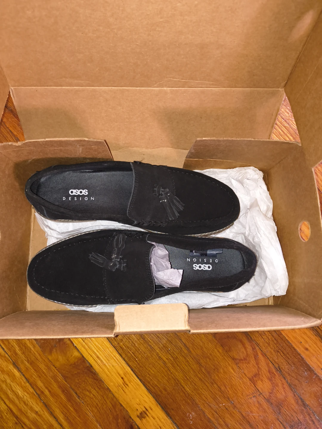 ASOS DESIGN Black Suede Tassel Loafers - Size 8.5 - photo 2