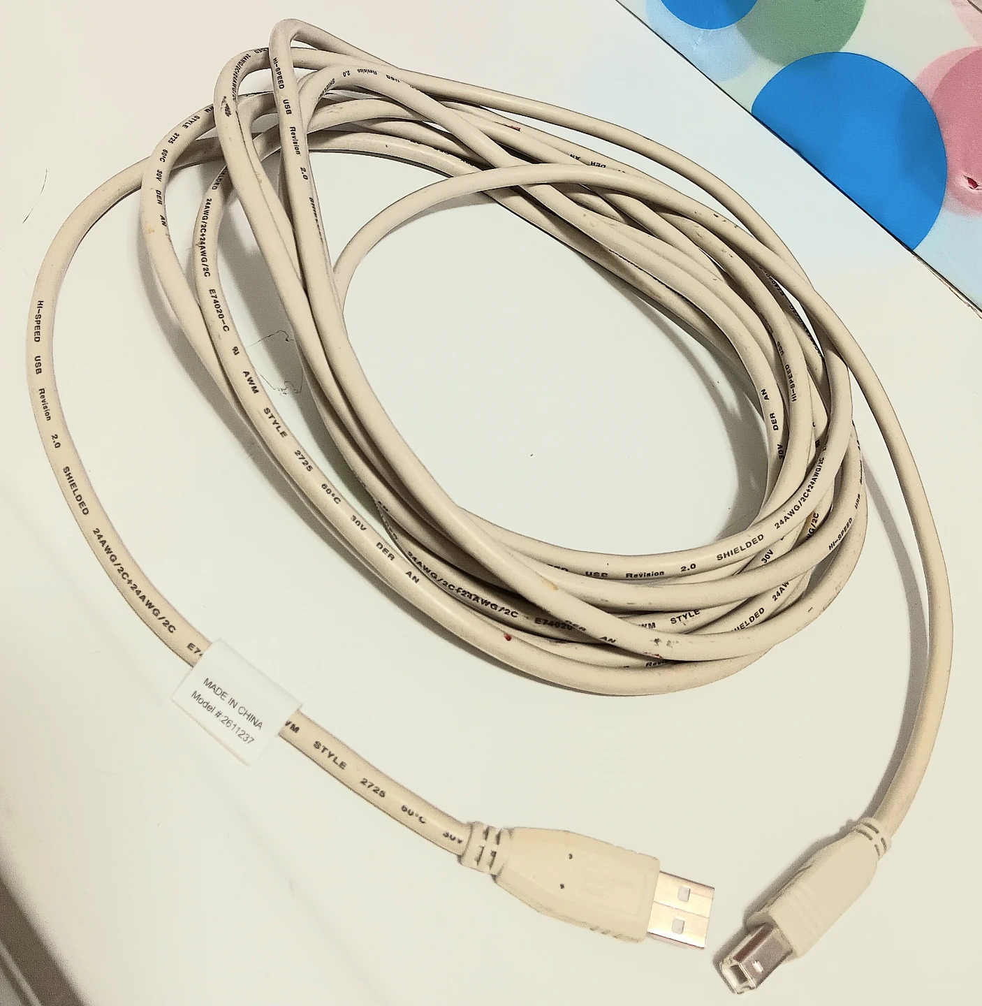 🔌USB Printer Cable - 191.5 inches long🔌 - photo 2
