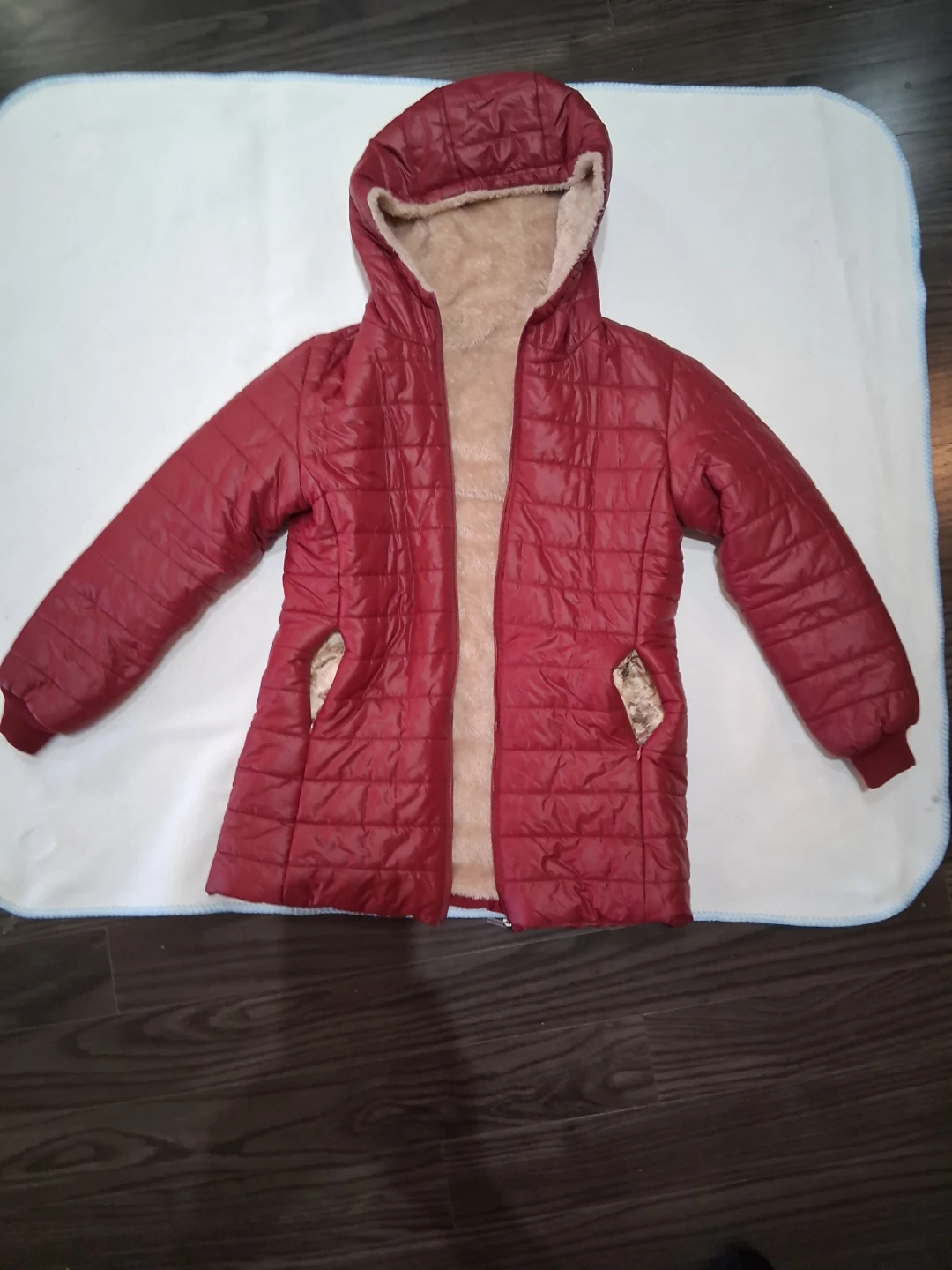 Burgundy Quilted Winter Jacket
