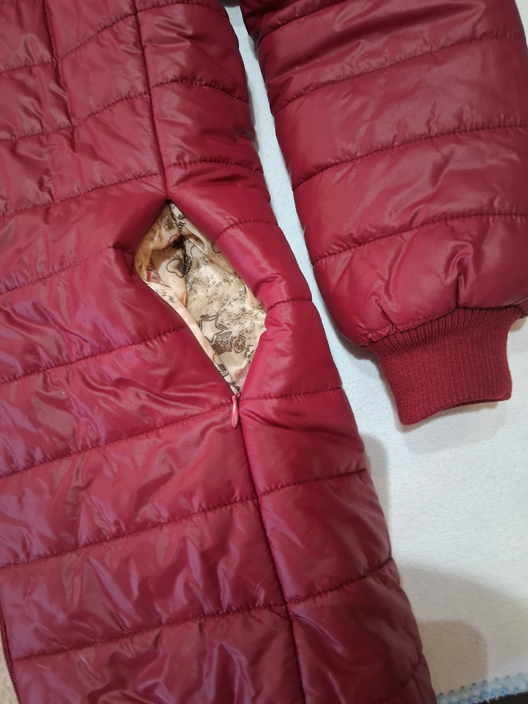 Burgundy Quilted Winter Jacket - photo 3