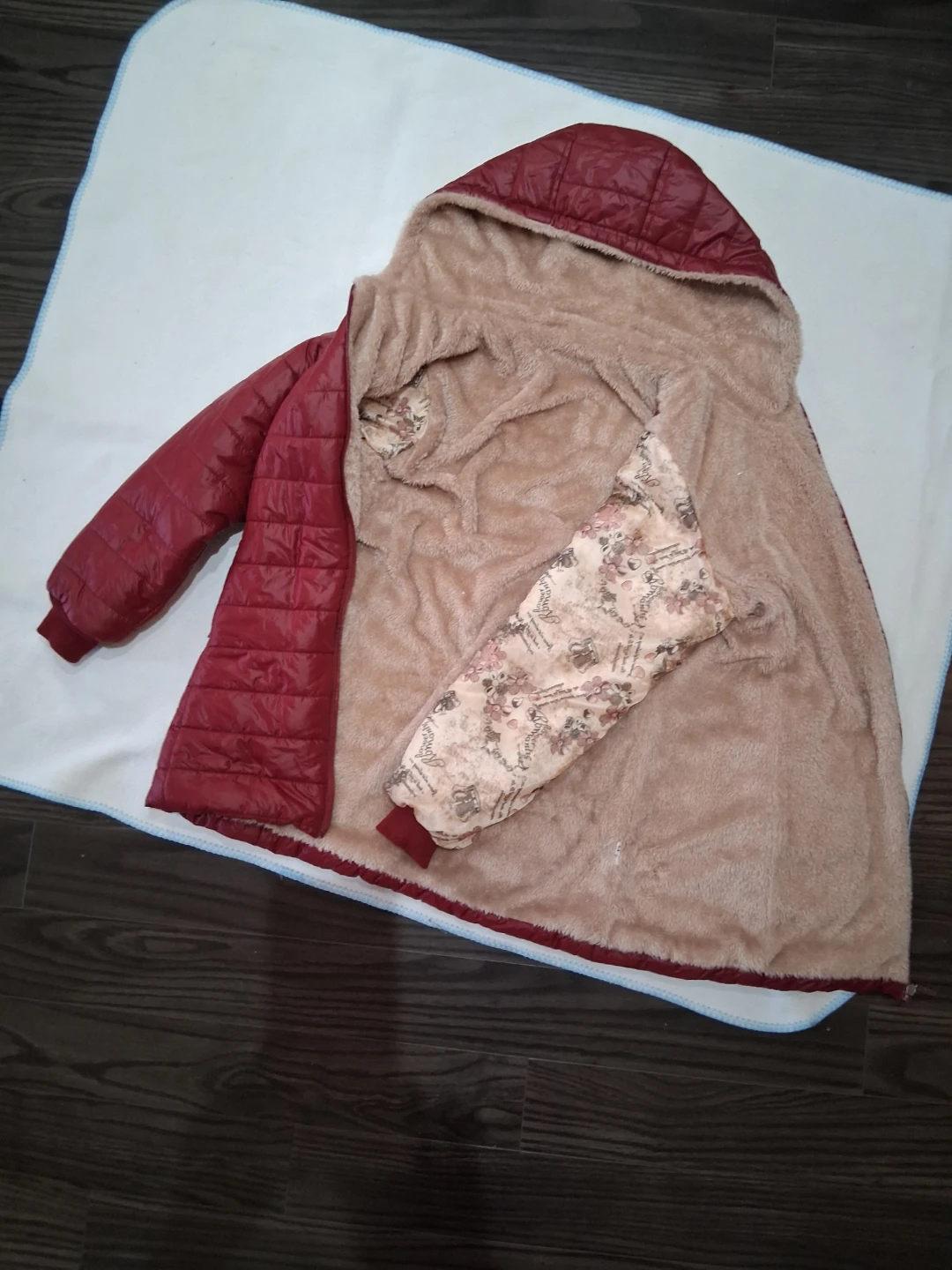 Burgundy Quilted Winter Jacket - photo 4