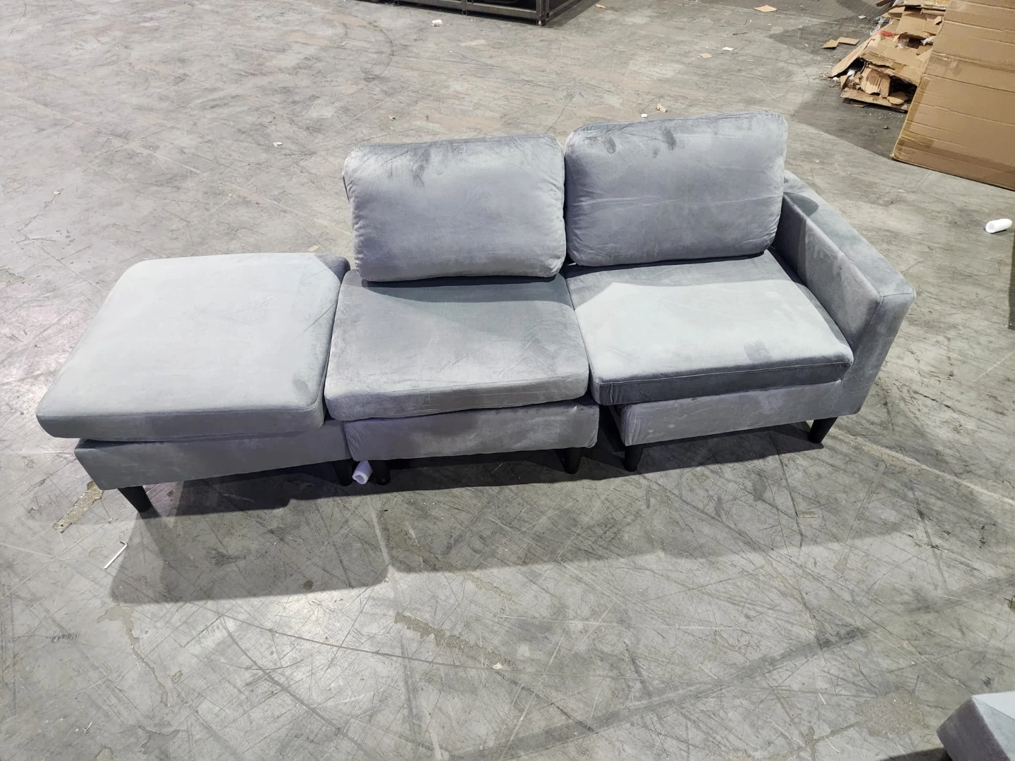 Grey Velvet Sofa