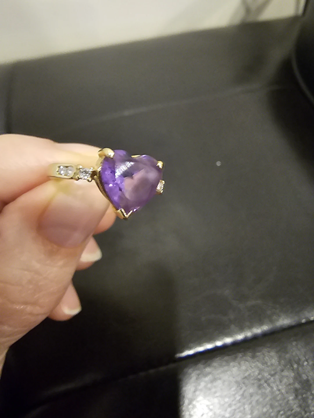 Heart-Shaped Amethyst Ring - photo 2