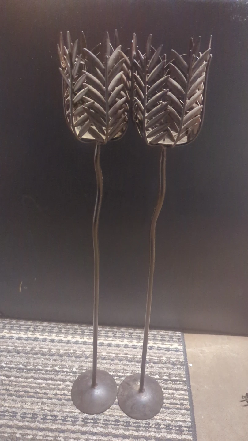 Metal Candle Holders - Set of 2