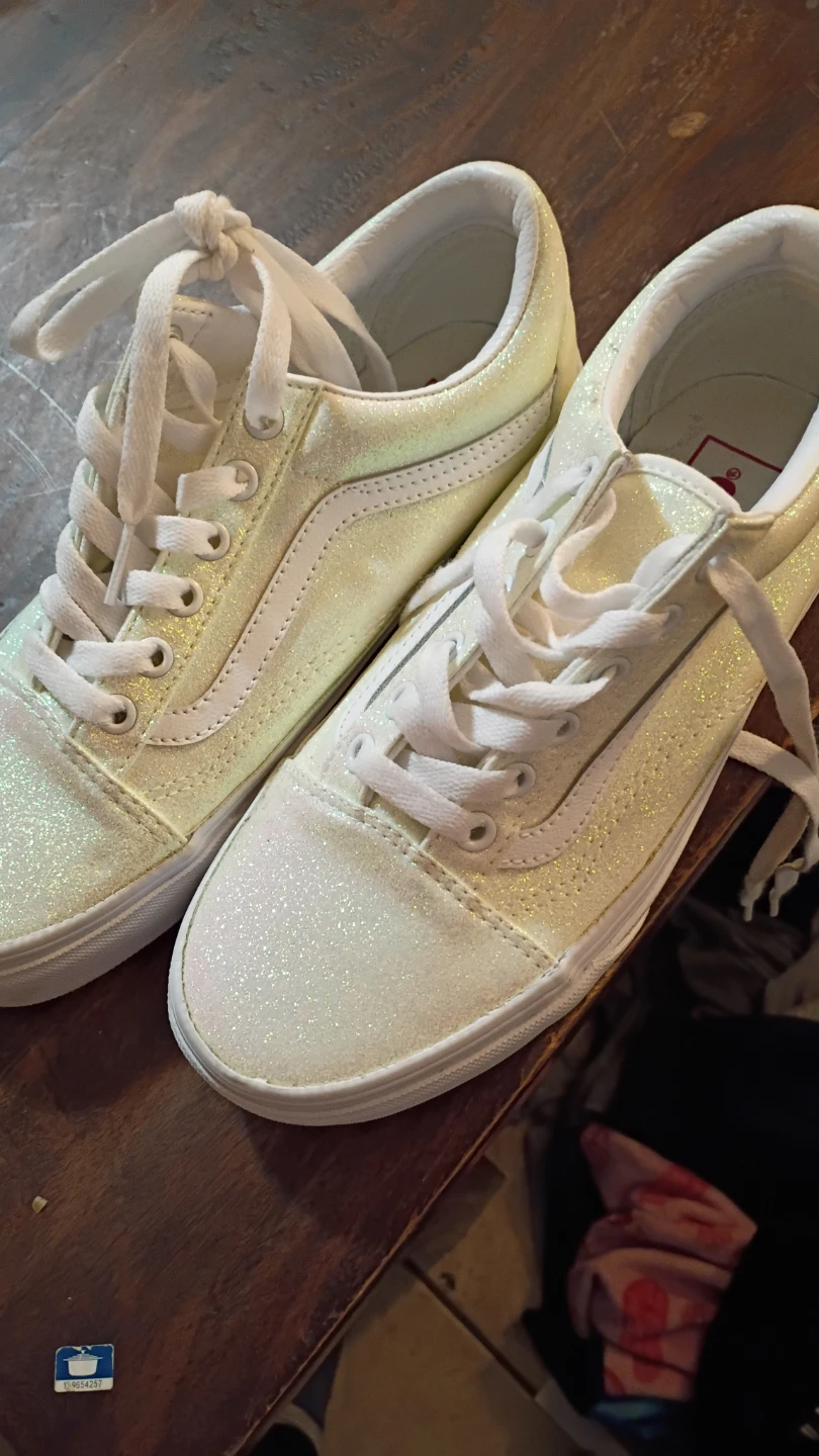 Vans Old Skool Iridescent Glitter Shoes - Women's Size 7