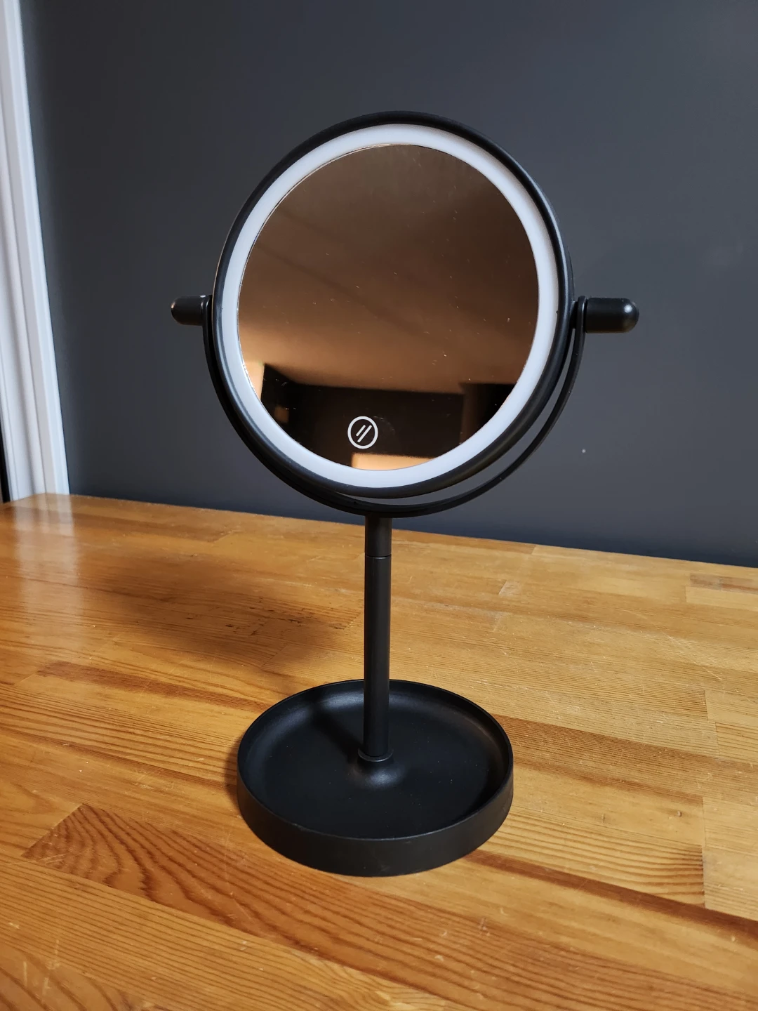 Black Vanity Mirror with Touch LED Lighting