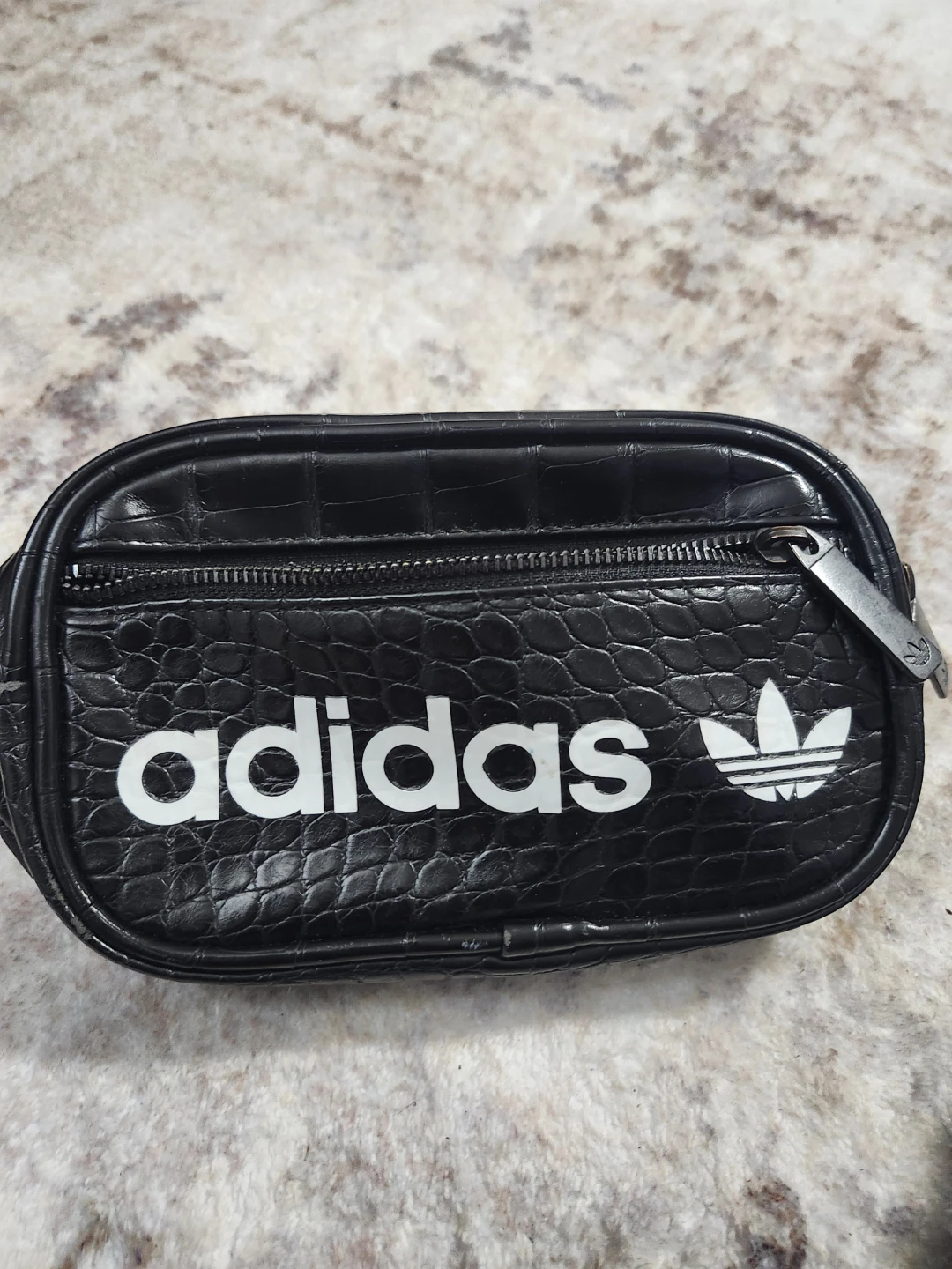 Adidas Black Faux Croc Fanny Pack Waist Bag - photo 3