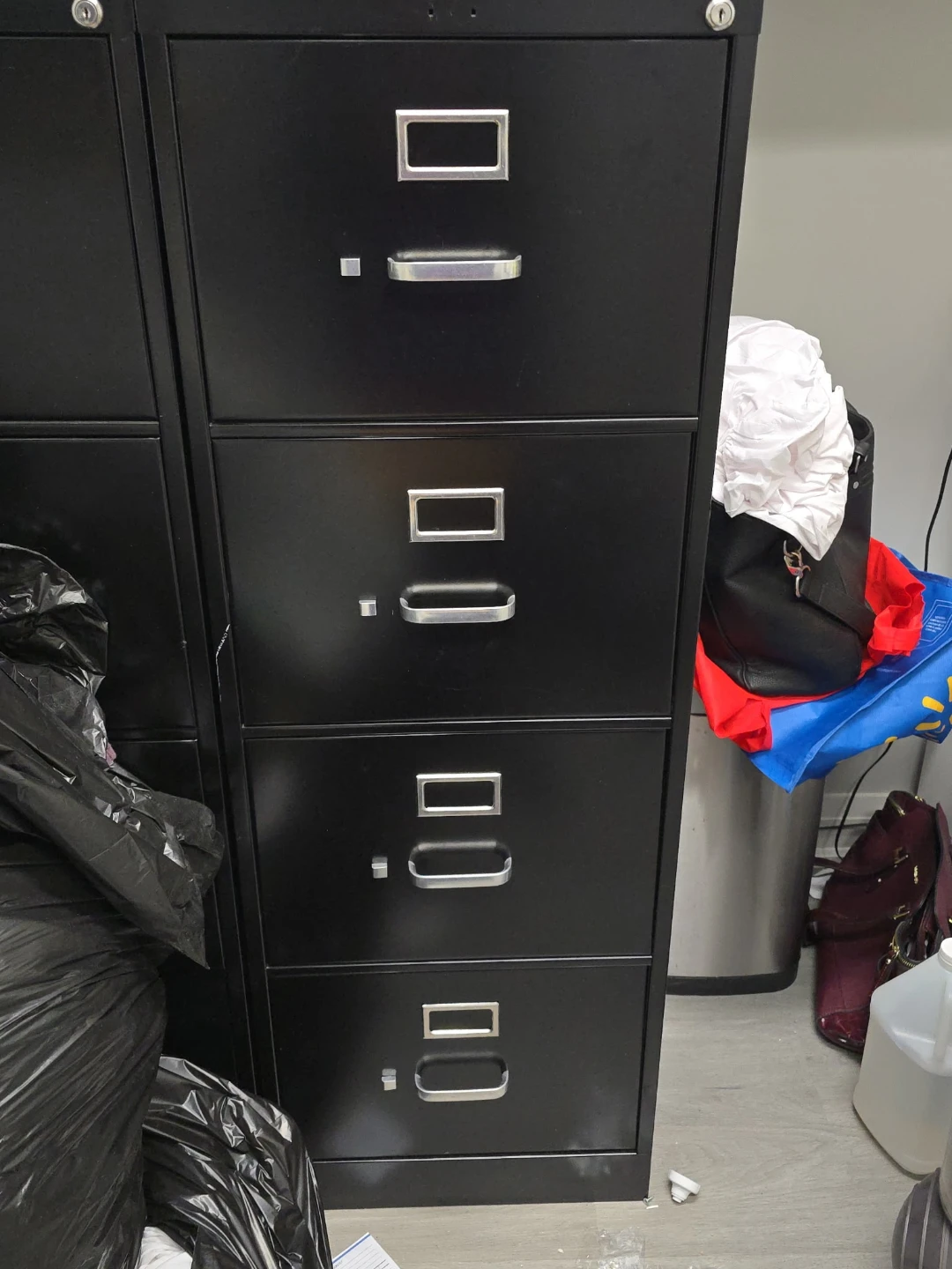 Black Filing Cabinets - Set of Two