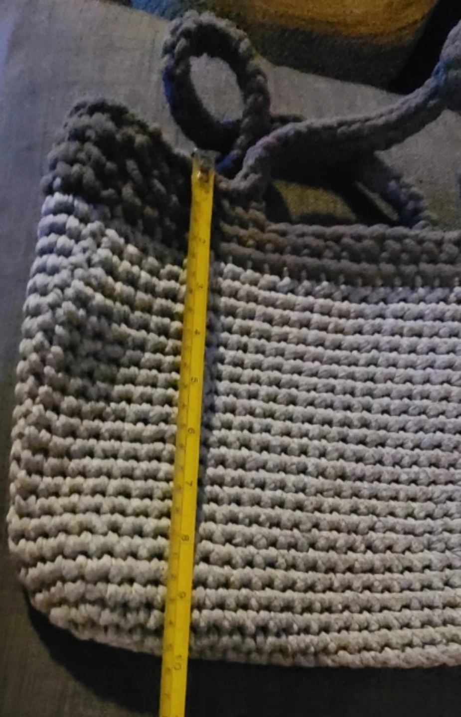 Handmade Crocheted Grey Tote Bag - photo 4