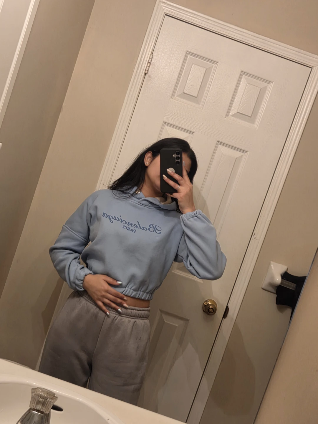 Balenciaga Paris Light Blue Hoodie - photo 3