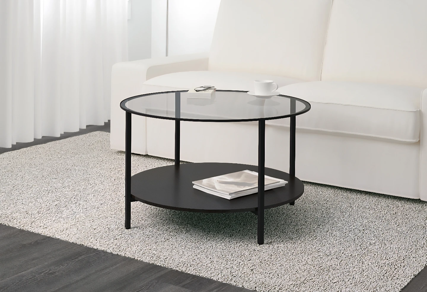 IKEA Coffee Table - Black/Glass