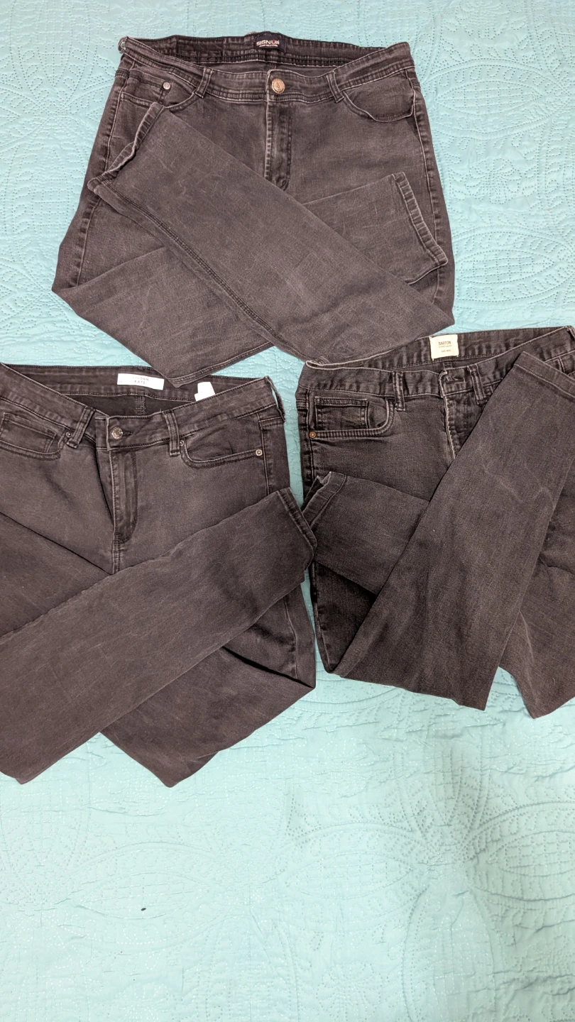 3 black denim jeans