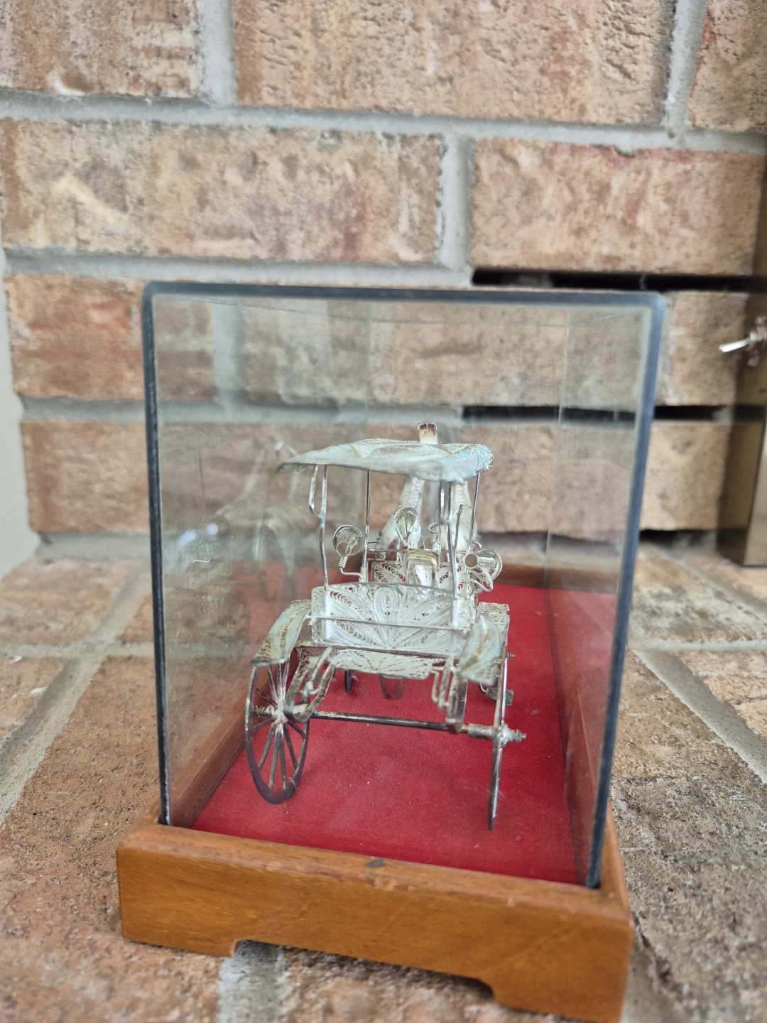 Vintage 925 Sterling Silver Filigree Horse & Carriage - photo 2