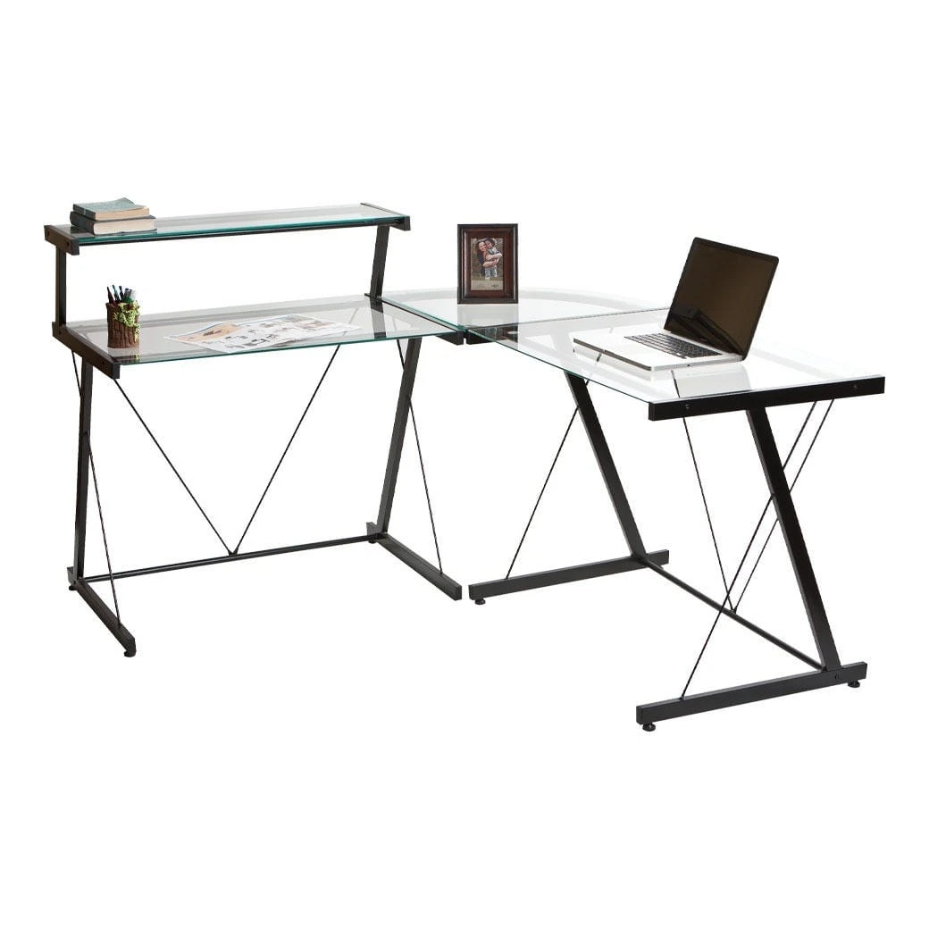 L shape Glass Corner Desk - photo 2
