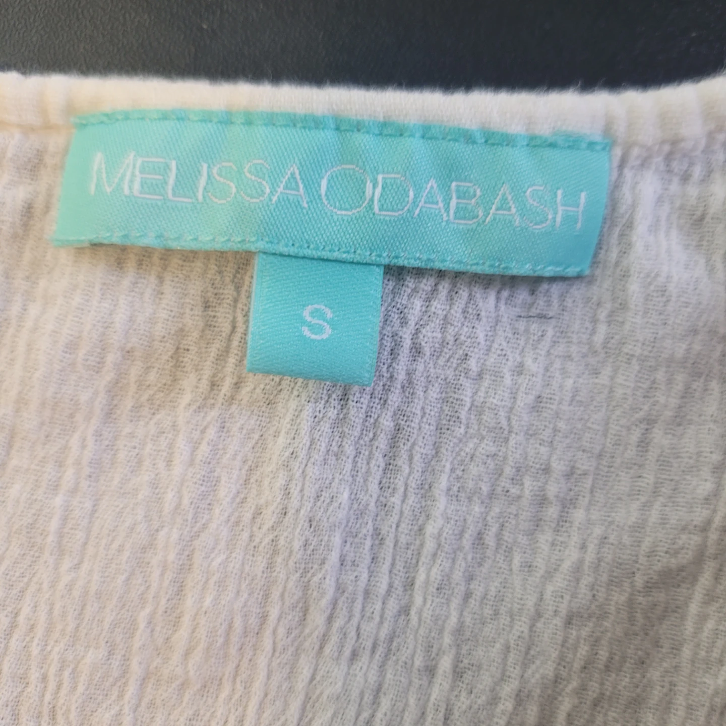 $50 Melissa Odabash White Blue Embroidered Tunic Dress Small - photo 3