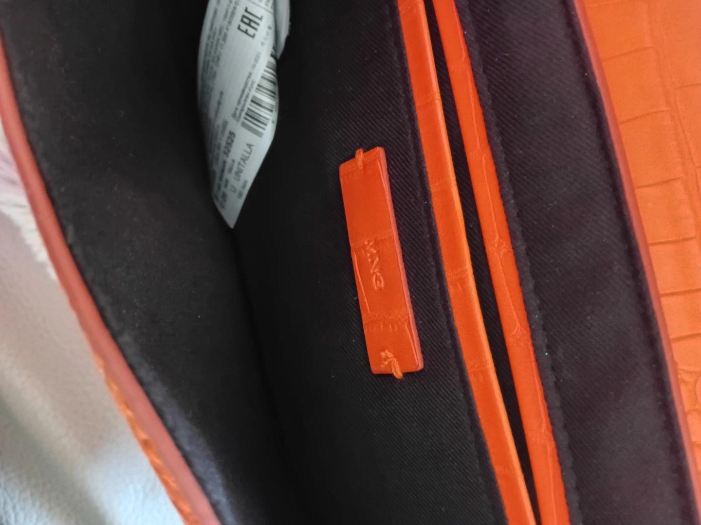 Mango Orange Croc-Effect Shoulder Bag - photo 3