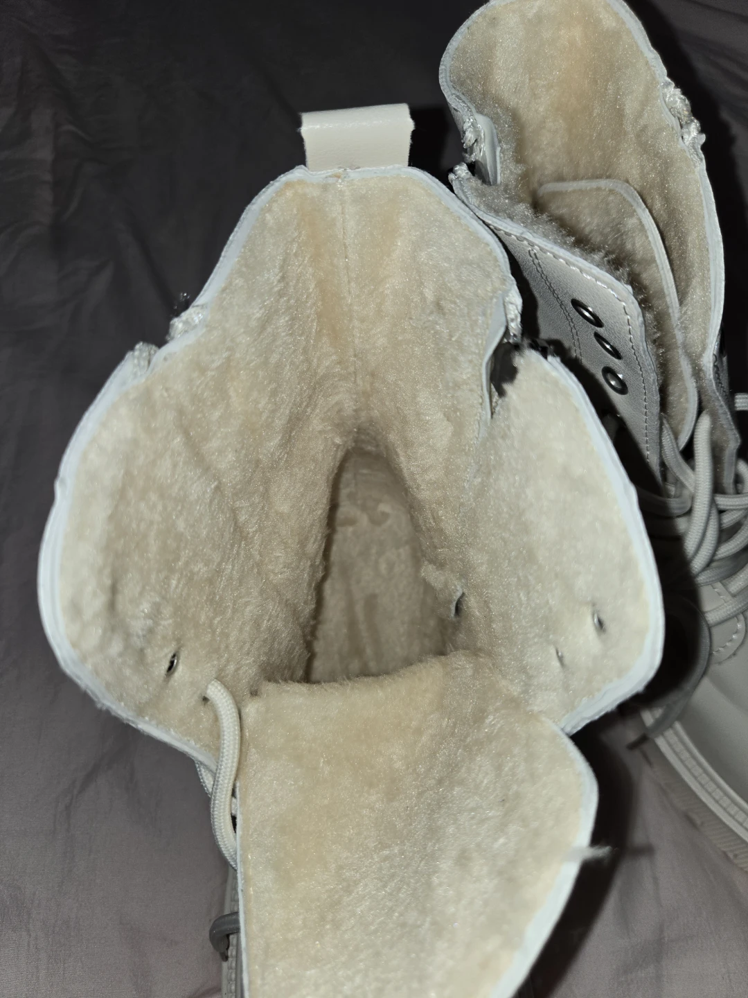White Lace-Up Ankle Boots - photo 4