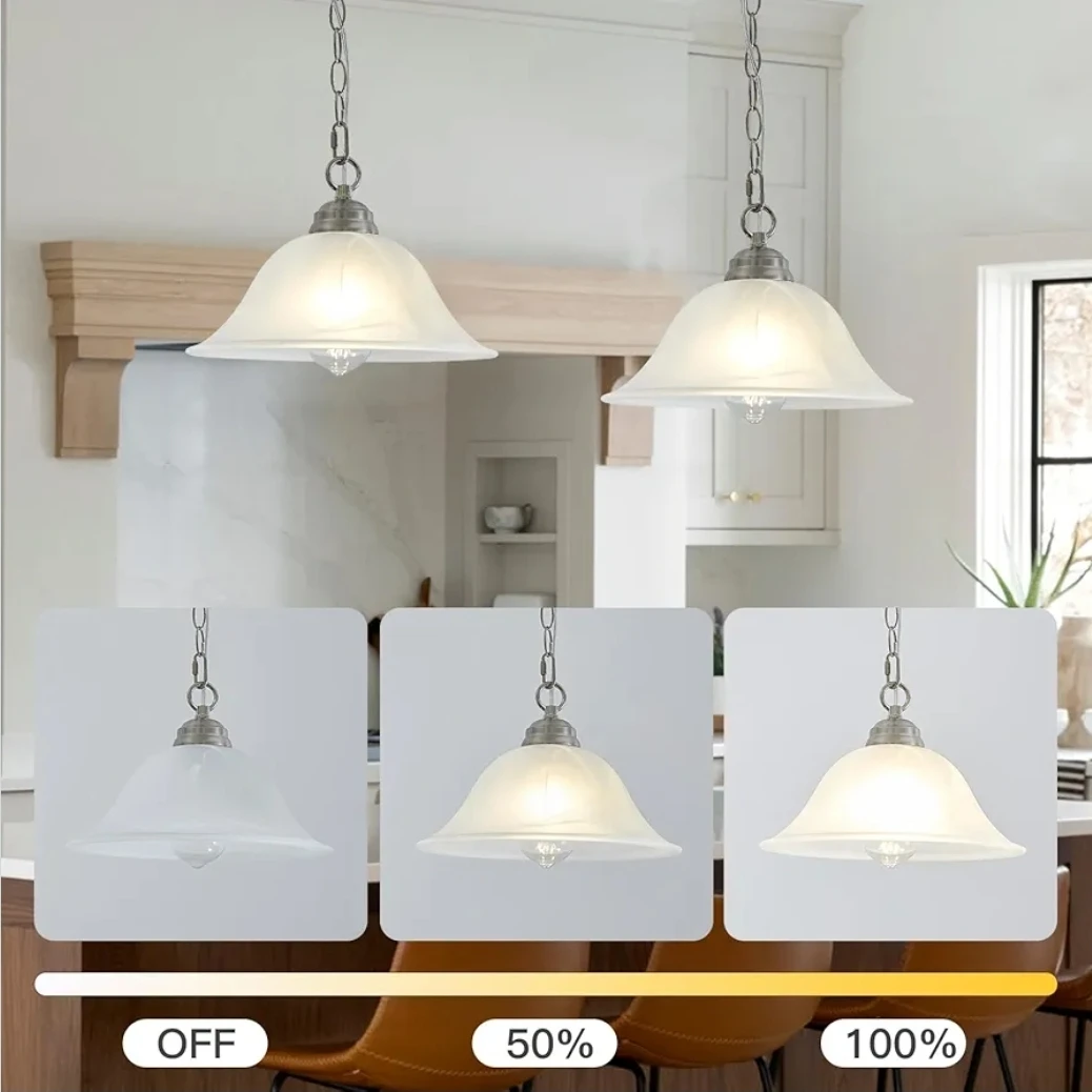 Alabaster Glass Shade Pendant Light - photo 4