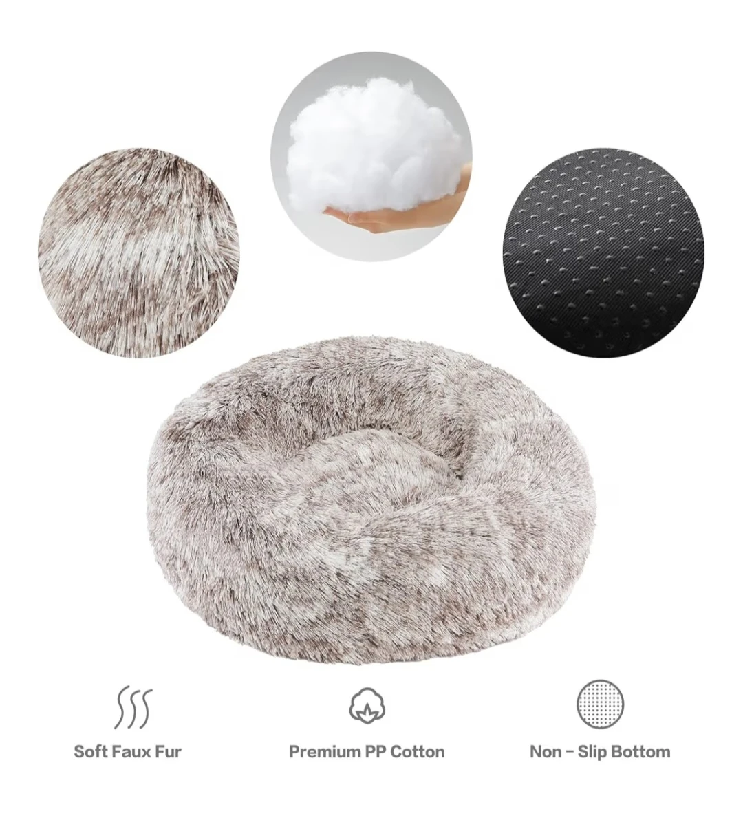 Cozy Faux Fur Pet Bed - 20 inch