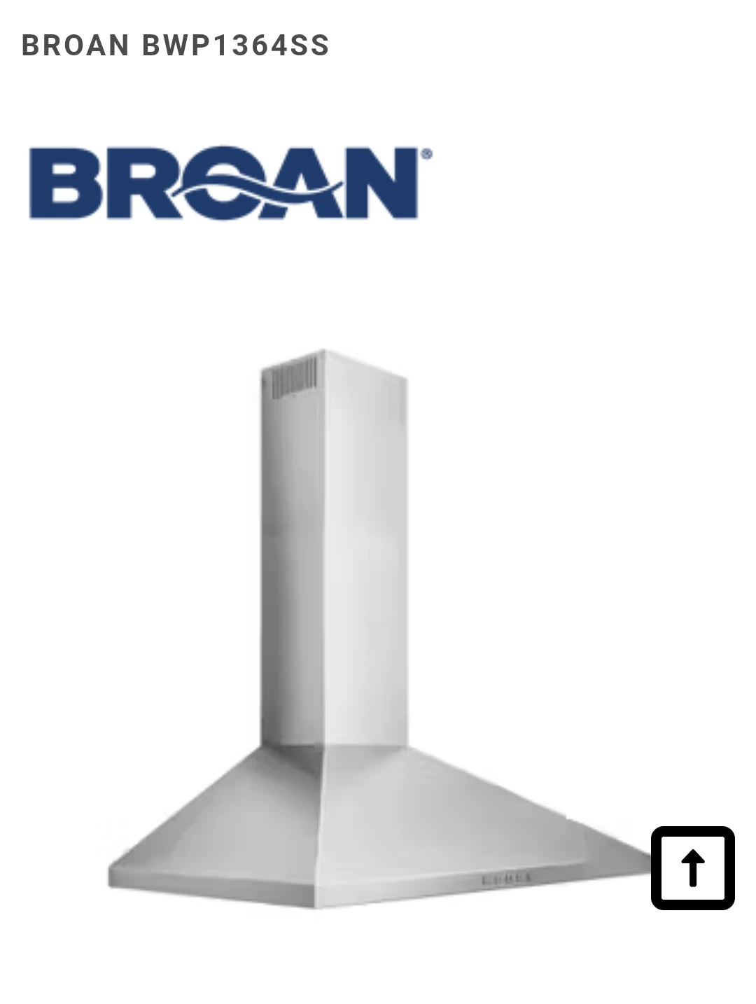 [NEW] Broan BWP1364SS Chimney Range Hood - Stainless Steel
