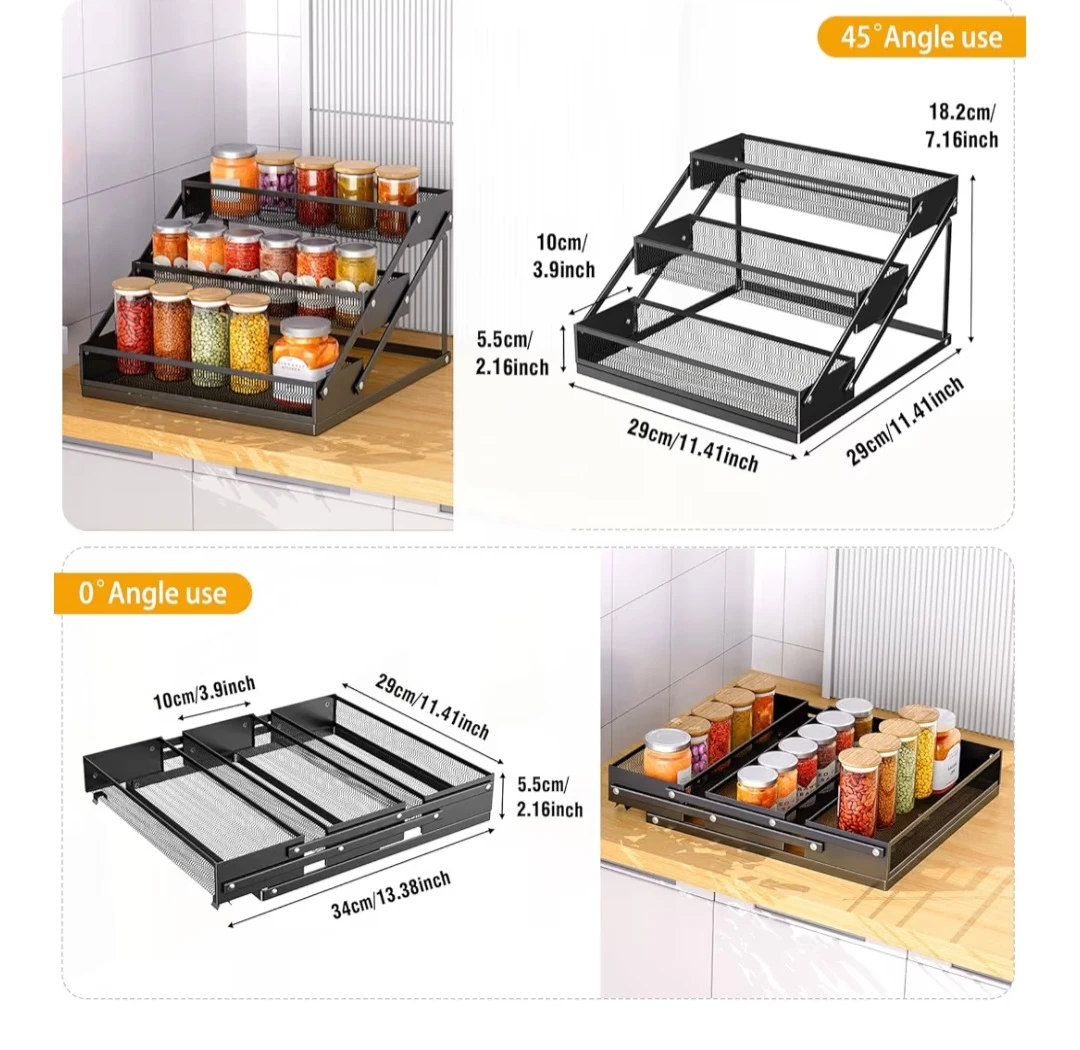 3-Tier Expandable Spice Rack Organizer - photo 2