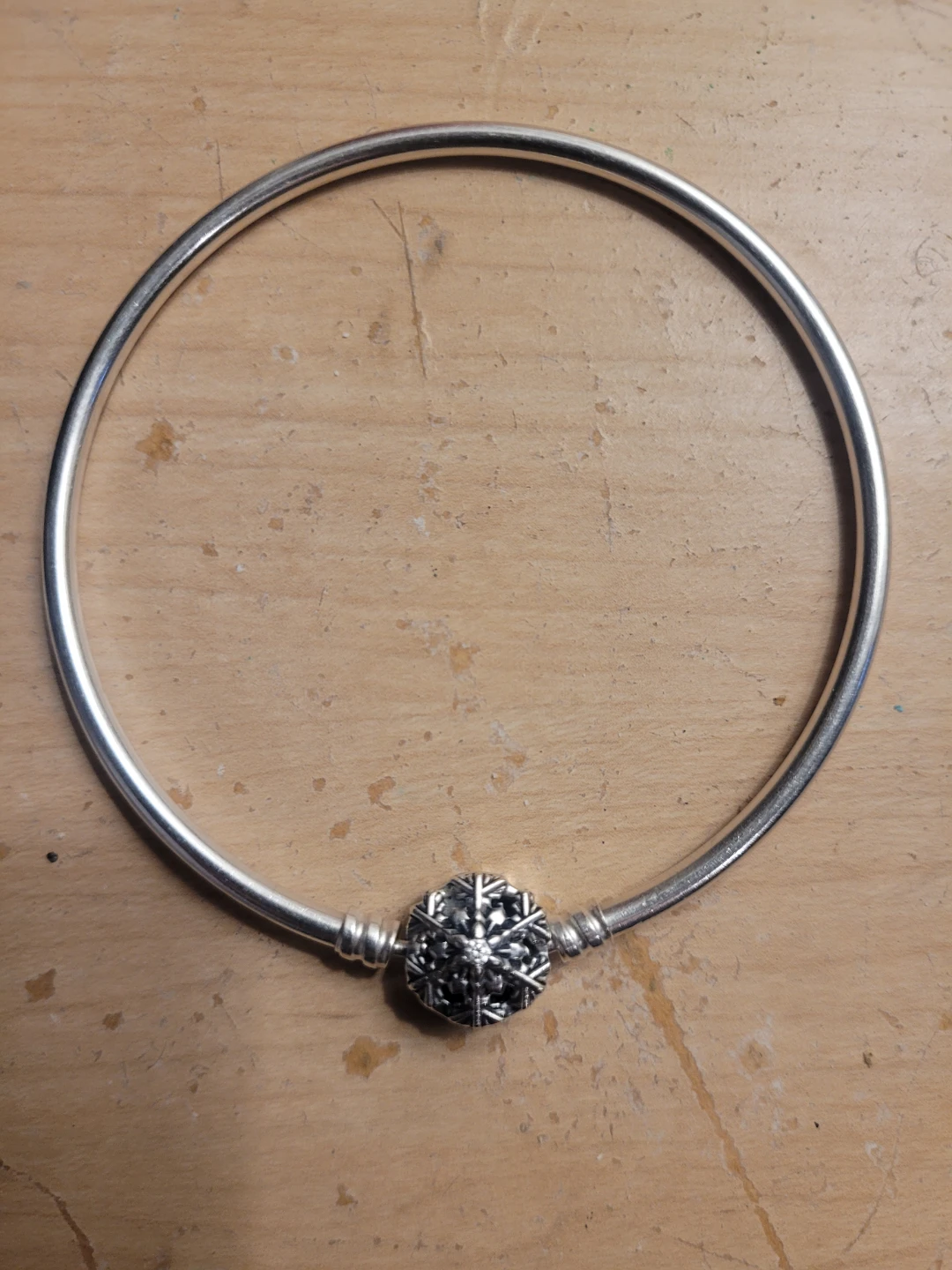 Pandora Bangle Bracelet with Snowflake Charm
