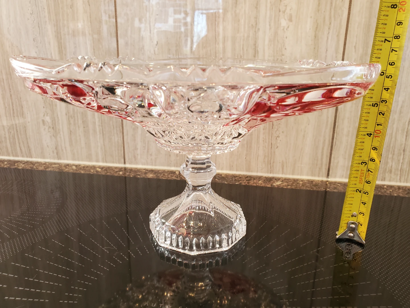 Crystal Fruit Bowl Pedestal Stand - photo 2