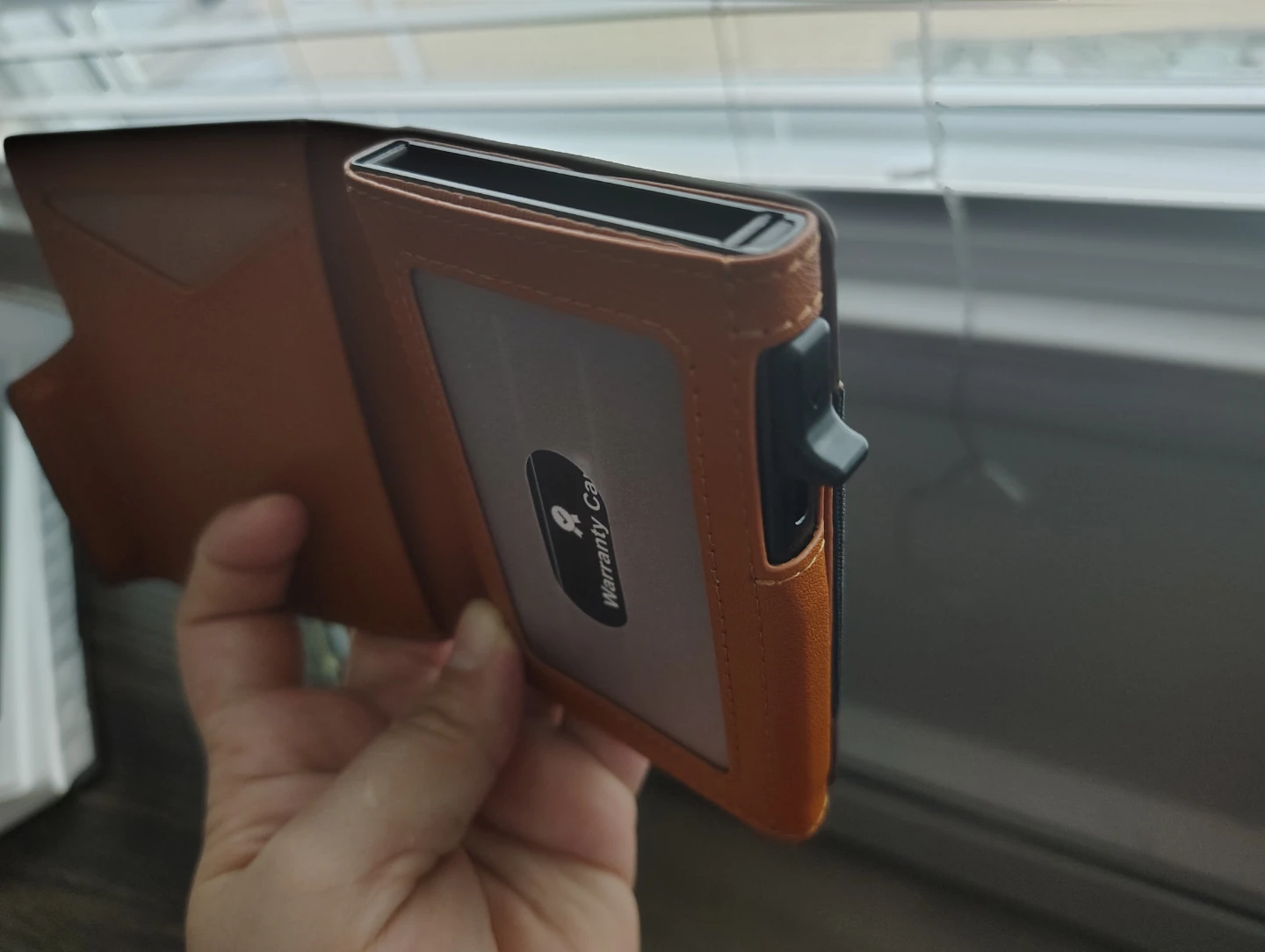 Brown Minimalist Leather Card Holder Wallet - photo 2