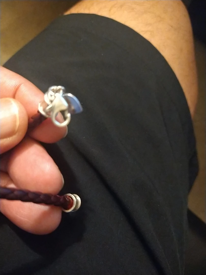 Sterling silver and Leather Bracelet 7.5 " - photo 2