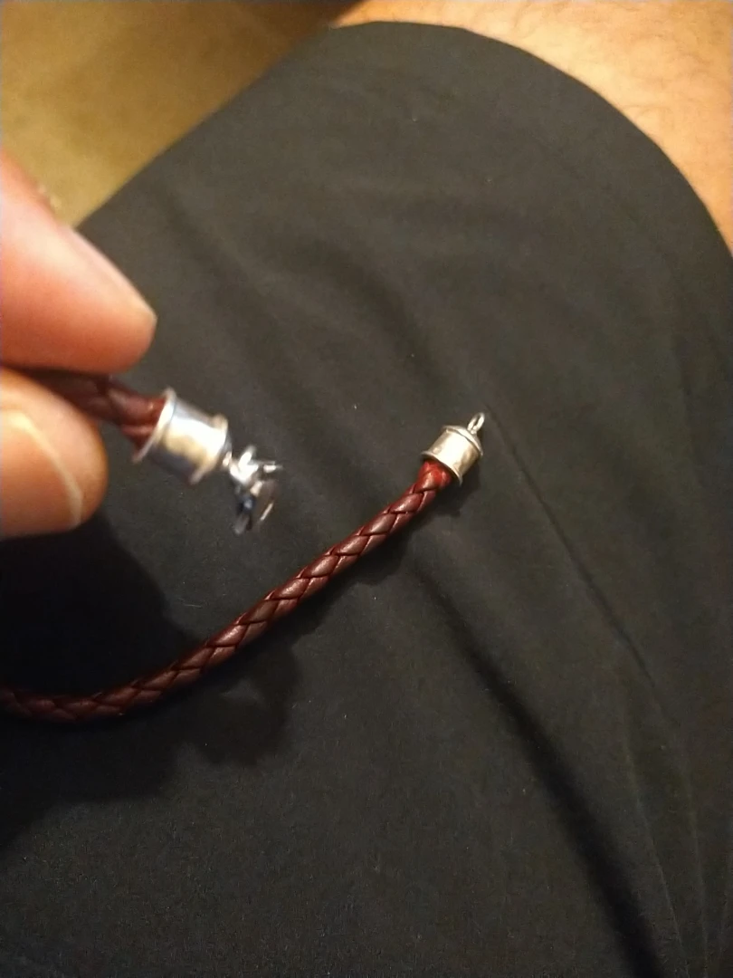 Sterling silver and Leather Bracelet 7.5 " - photo 3