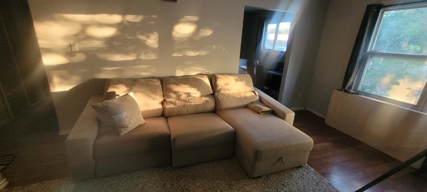 Beige Sofa with Chaise Lounge🥕