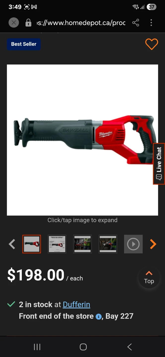 Milwaukee M18 Sawzall Cordless Reciprocating Saw (Tool Only)