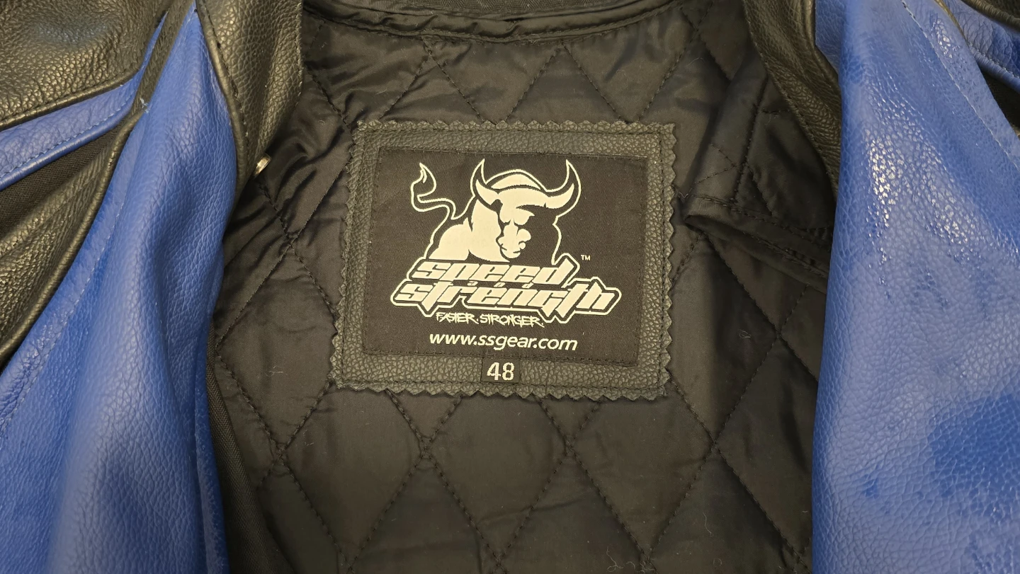 Speed & Strength Leather Motorcycle Jacket Blue/Black Size 48 - photo 2