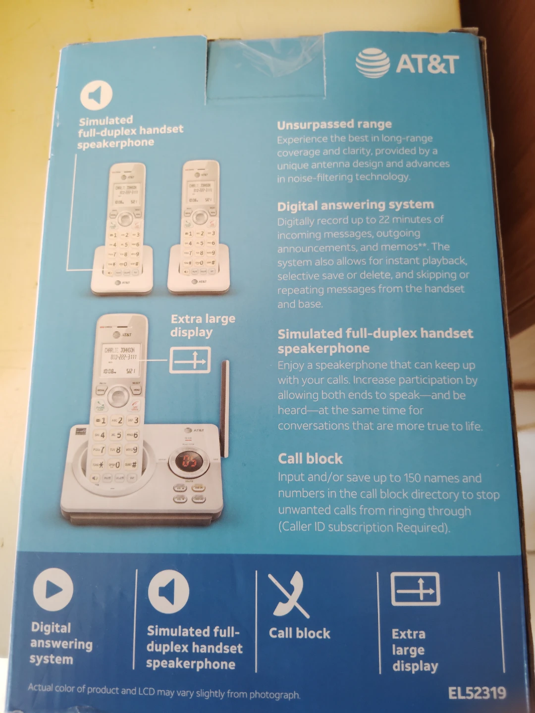 AT&T. 3 HANDSET ANSWERING SYSTEM - photo 3