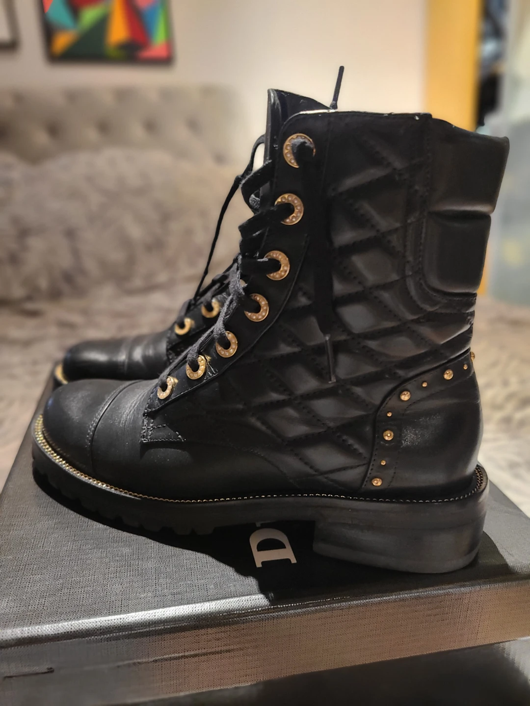 Dune London Black Leather Lace-Up Boots - photo 2