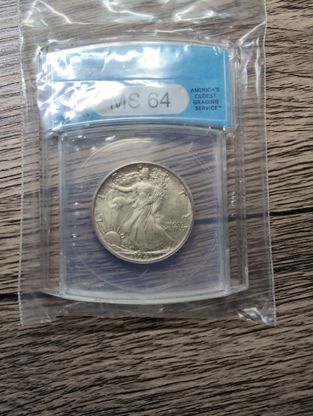 1943 Walking Liberty Half Dollar MS 64 - photo 3