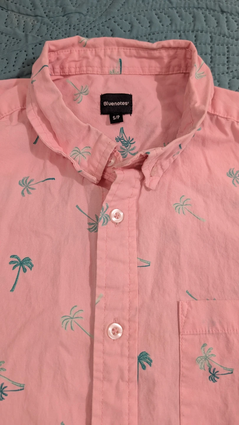 Bluenotes Pink Palm Tree Button-Up Shirt - photo 4