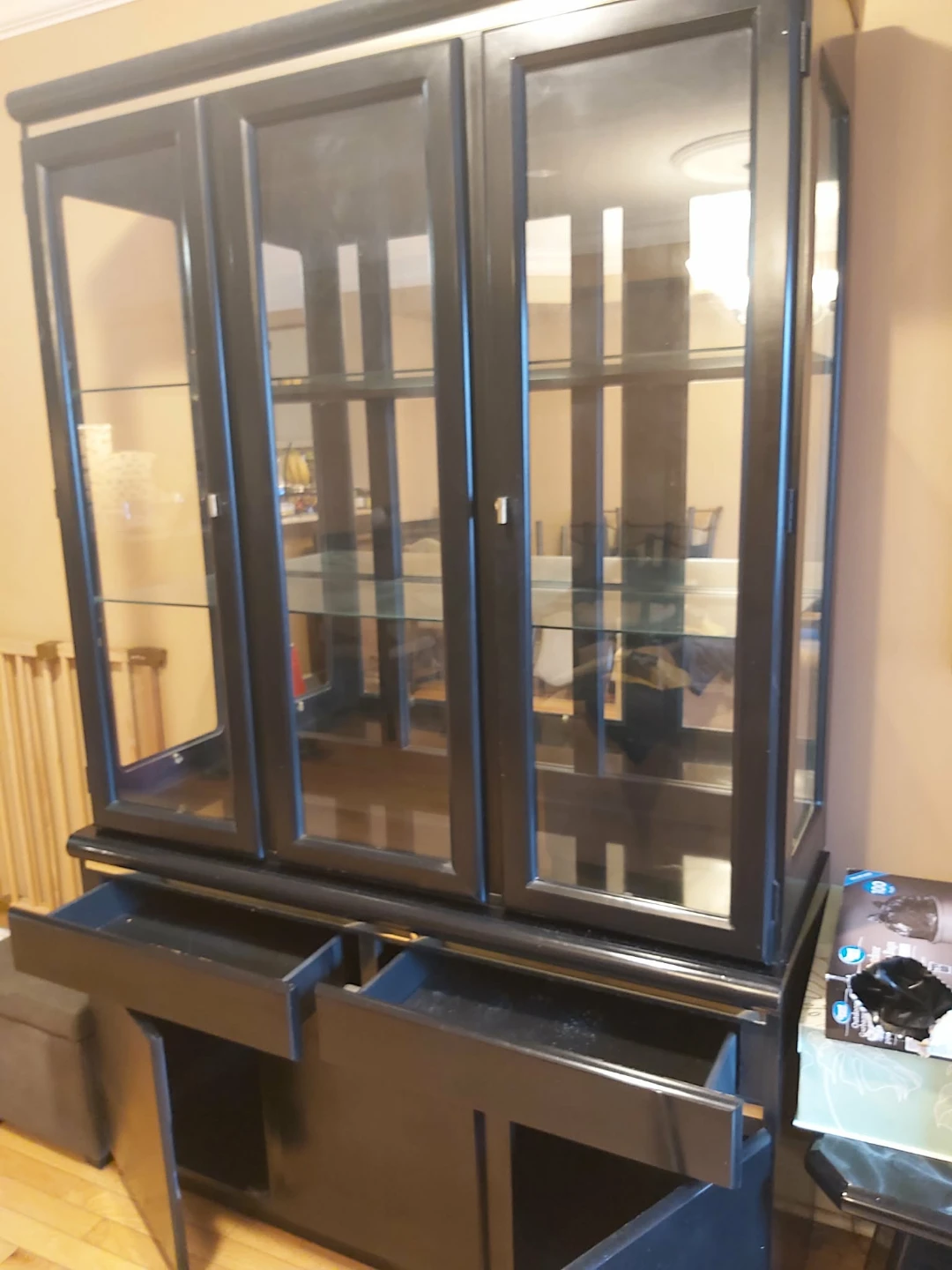 Black Display Cabinet with Glass Doors (MUST GO TODAY) - photo 2
