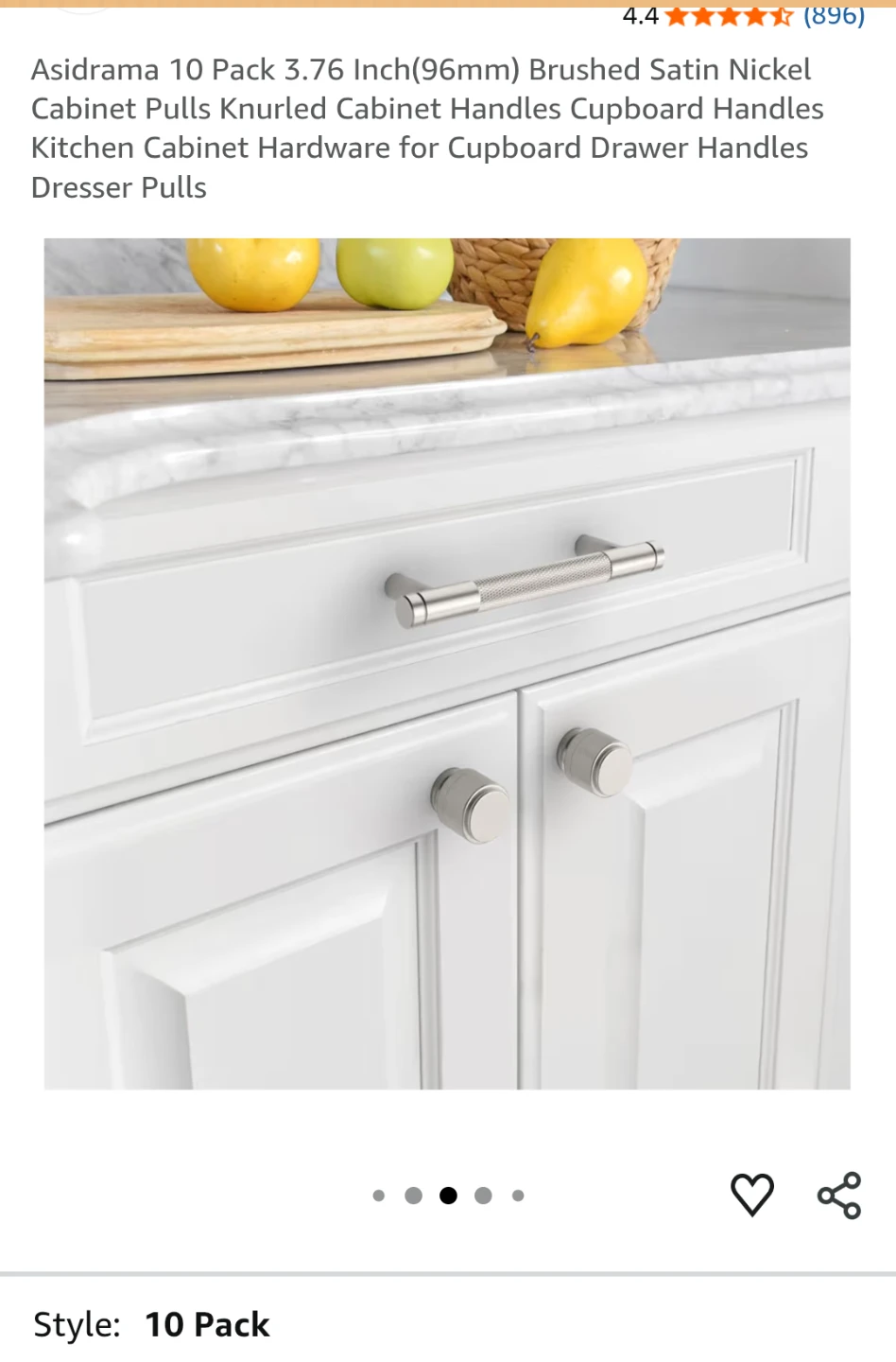 Asidrama 3.75" Brushed Satin Nickel Cabinet Handles (20 pcs) - photo 2