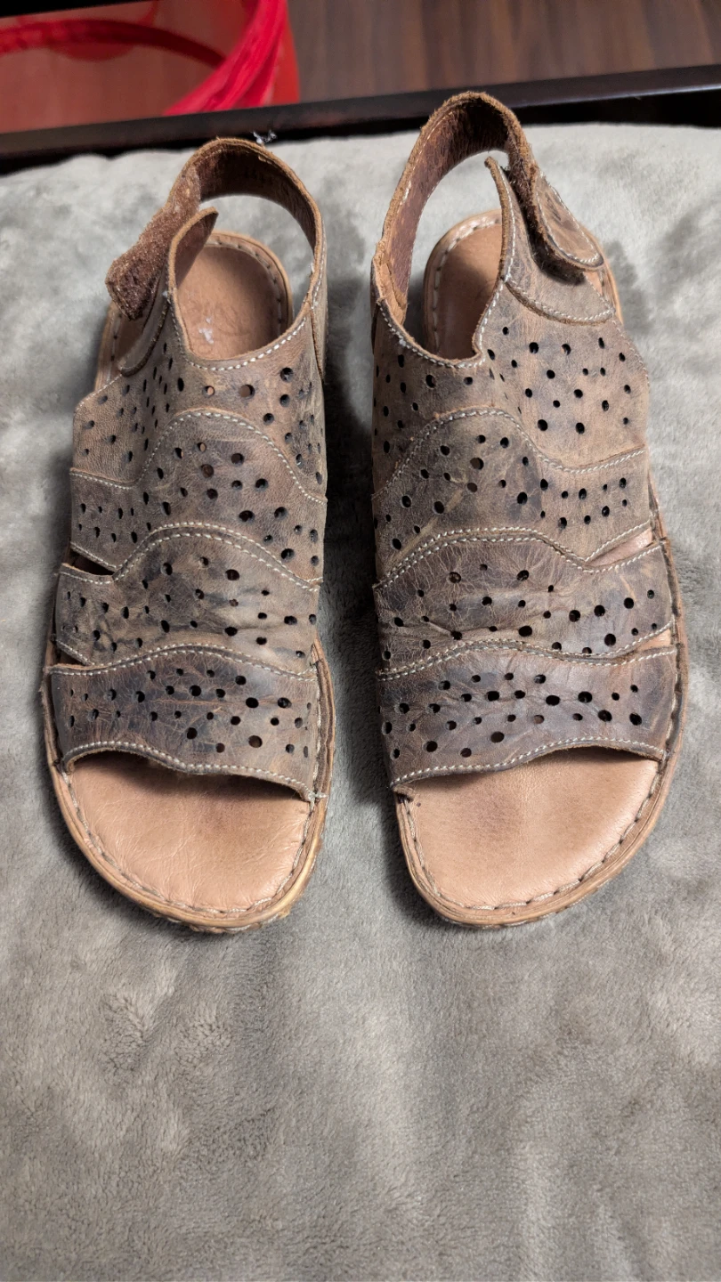 Josef Seibel Leather Perforated Sandals