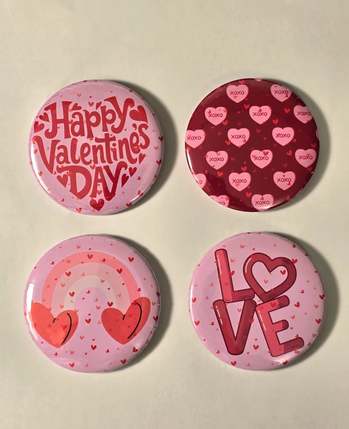 Set of 8 for $10 Valentine's Day Pins