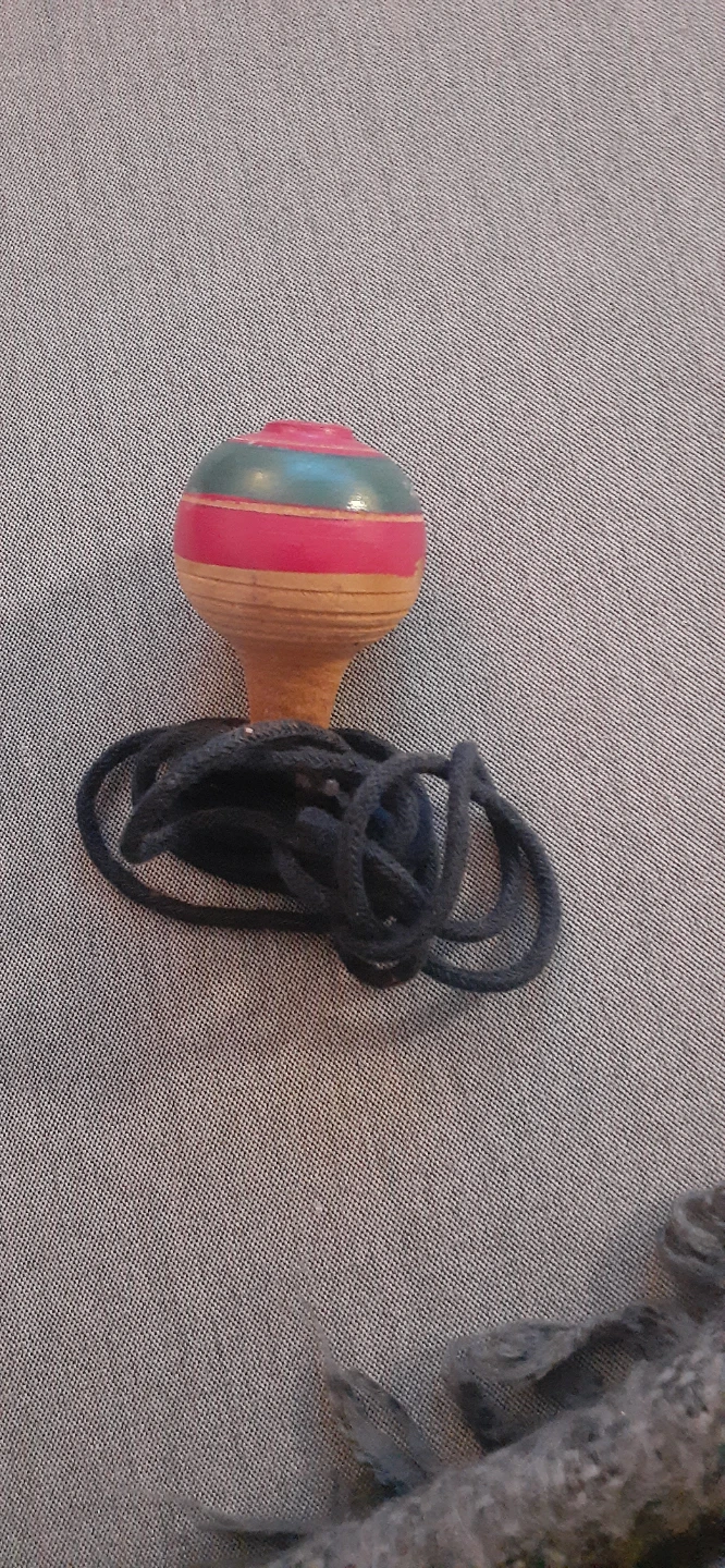 Wooden Spinning Top Toy with String