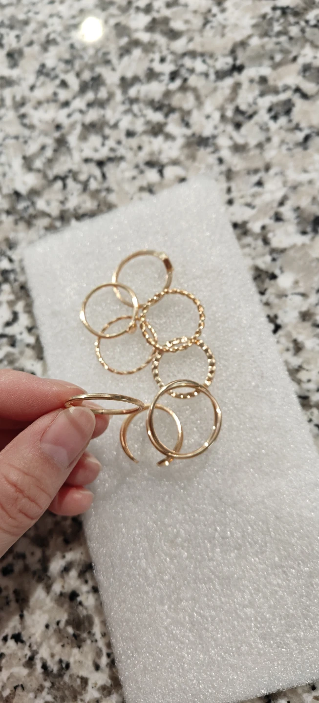 Set of Gold coloured fashion rings - photo 4