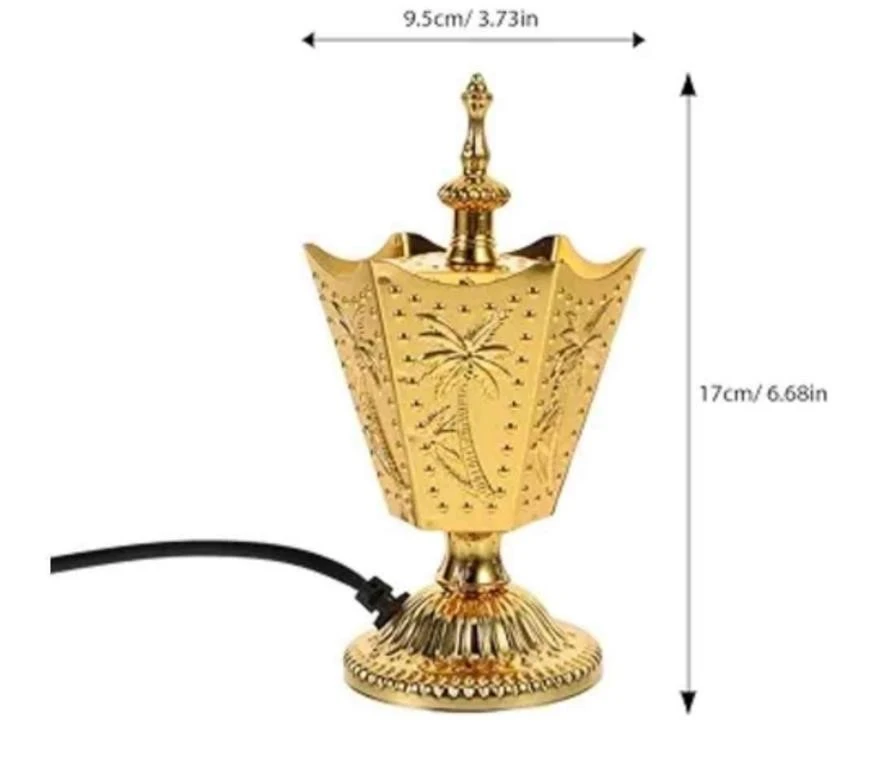 Electric Incense Burner Censer - Gold Palm Tree Design - photo 2