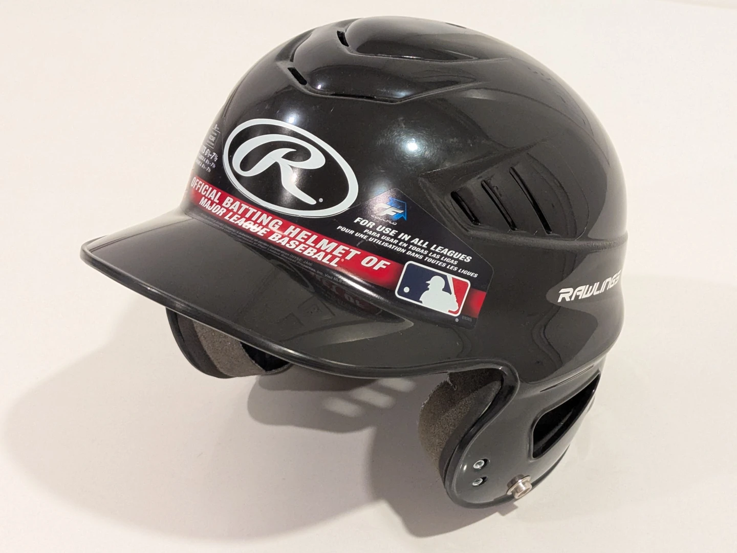 6.5 - 7.5" Rawlings Official Batting Helmet Black