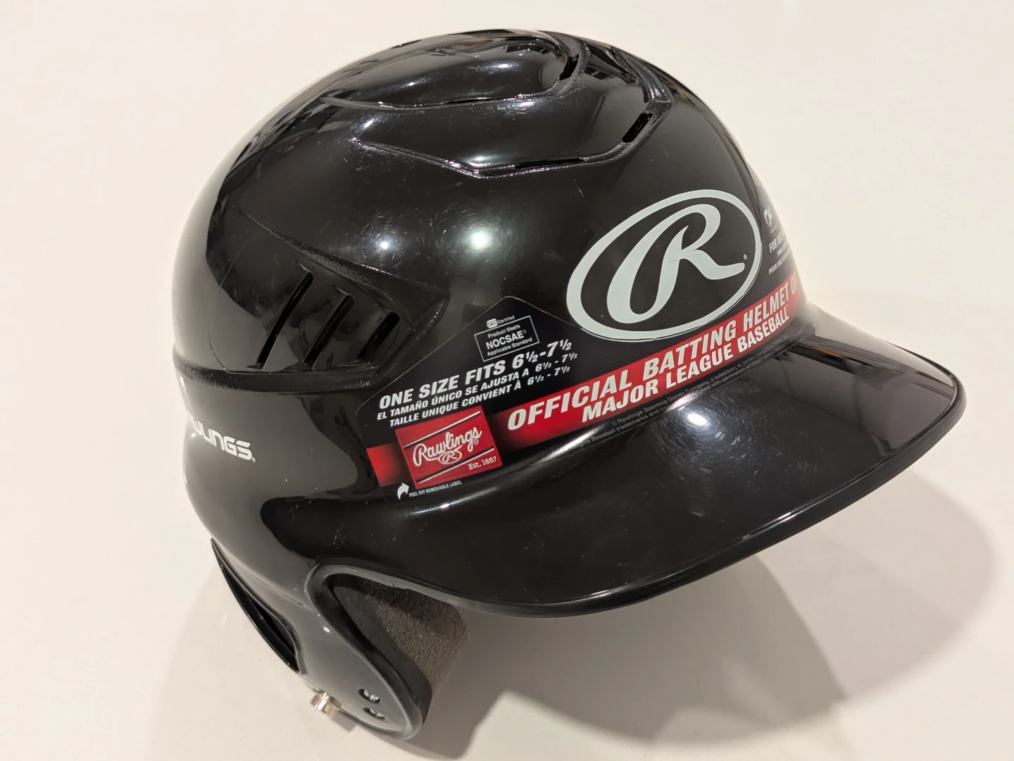 6.5 - 7.5" Rawlings Official Batting Helmet Black - photo 5