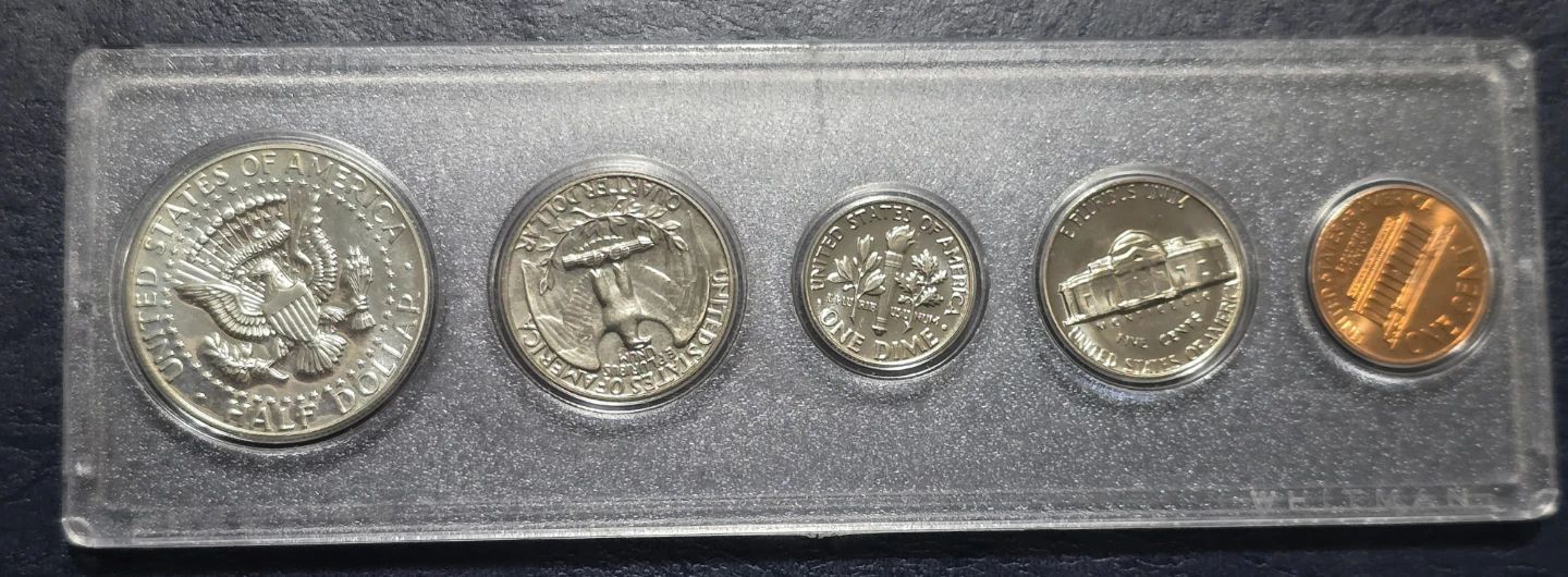 1967 US Coin Set - Half Dollar, Quarter, Dime, Nickel & Penny - photo 3